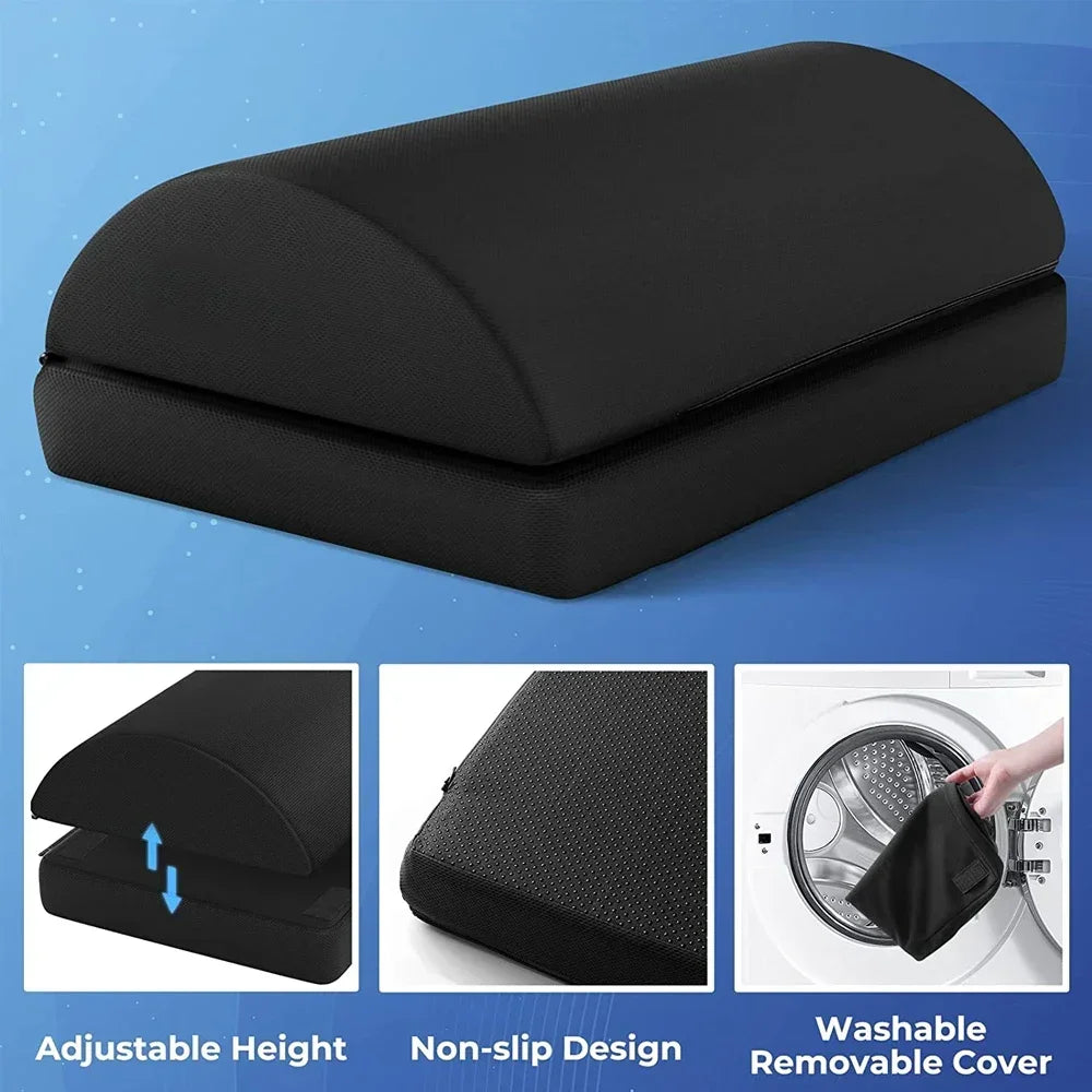 Foot Rest for Under Desk At Work, Comfortable Foot Stool with 2 Adjustable Heights for Office, Home, Car